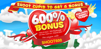 Skjut Cupid och få 600% bonus