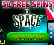 Get your 50 free spins in Space Wars and the chance to win an iPad mini