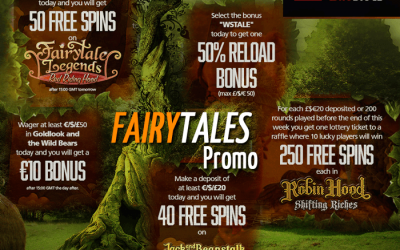 Fairytales Promo: spins gratuits et des bonus en cash!